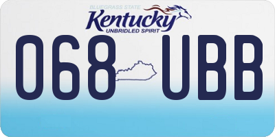 KY license plate 068UBB