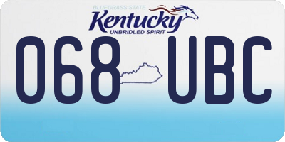 KY license plate 068UBC