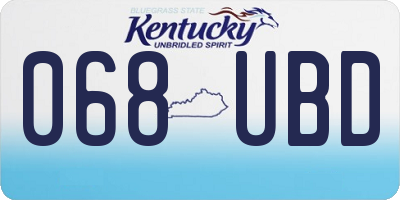 KY license plate 068UBD