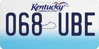 KY license plate 068UBE