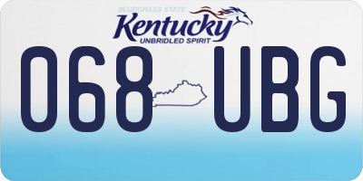 KY license plate 068UBG