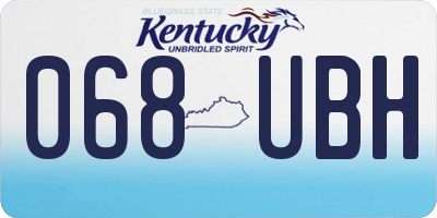 KY license plate 068UBH