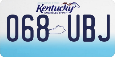 KY license plate 068UBJ