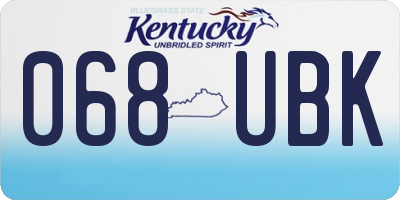 KY license plate 068UBK