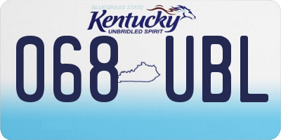 KY license plate 068UBL