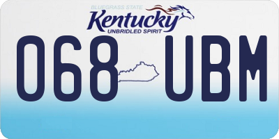 KY license plate 068UBM