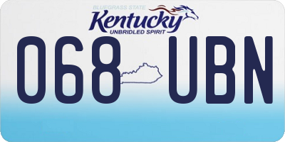 KY license plate 068UBN