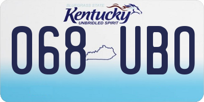 KY license plate 068UBO