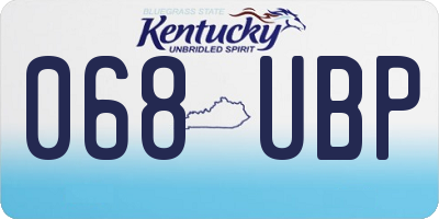 KY license plate 068UBP