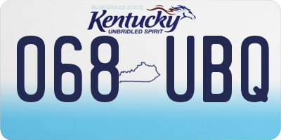 KY license plate 068UBQ