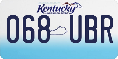 KY license plate 068UBR