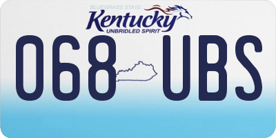 KY license plate 068UBS