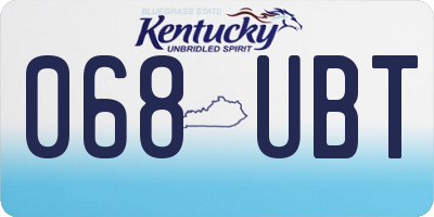 KY license plate 068UBT