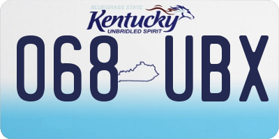 KY license plate 068UBX
