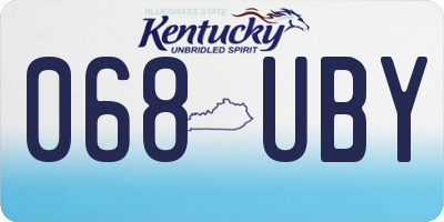 KY license plate 068UBY