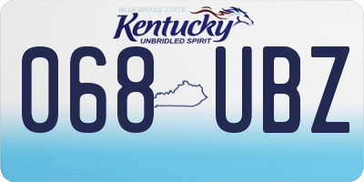 KY license plate 068UBZ