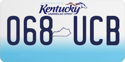 KY license plate 068UCB