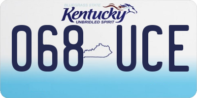 KY license plate 068UCE