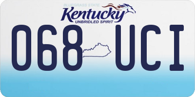 KY license plate 068UCI