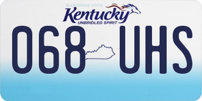 KY license plate 068UHS