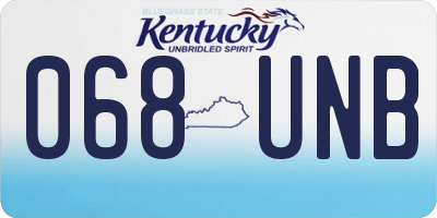 KY license plate 068UNB