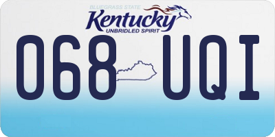 KY license plate 068UQI