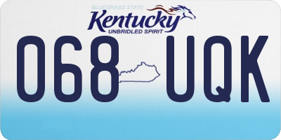 KY license plate 068UQK
