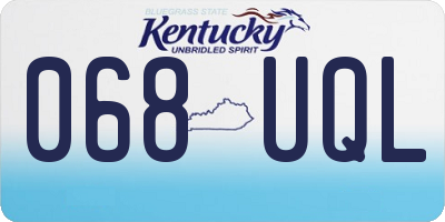 KY license plate 068UQL