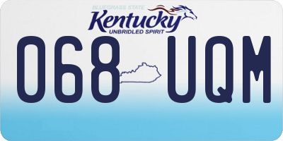KY license plate 068UQM