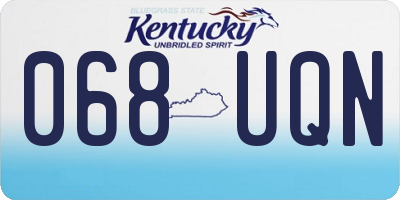 KY license plate 068UQN