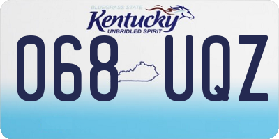 KY license plate 068UQZ