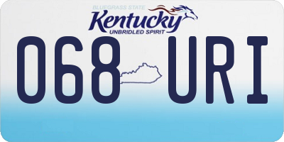KY license plate 068URI