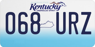 KY license plate 068URZ