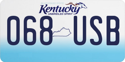 KY license plate 068USB