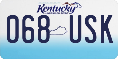KY license plate 068USK