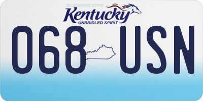 KY license plate 068USN