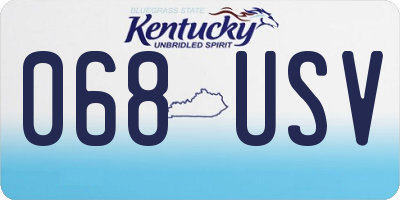KY license plate 068USV