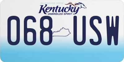 KY license plate 068USW
