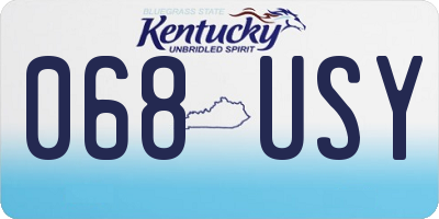KY license plate 068USY