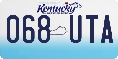 KY license plate 068UTA