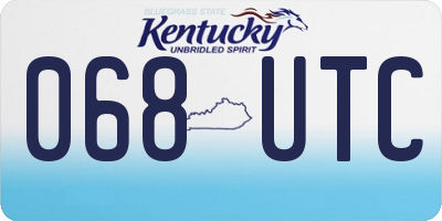KY license plate 068UTC