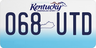 KY license plate 068UTD