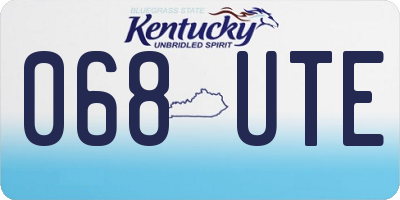 KY license plate 068UTE