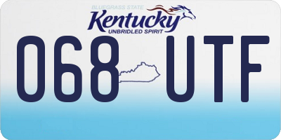 KY license plate 068UTF