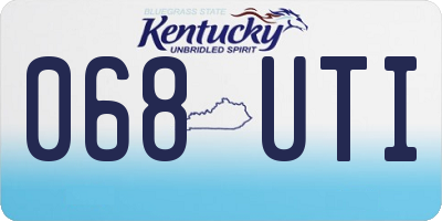 KY license plate 068UTI