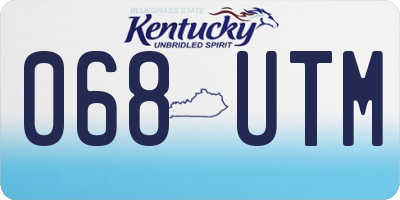 KY license plate 068UTM