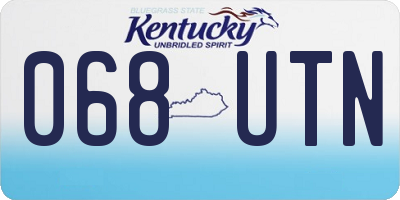 KY license plate 068UTN