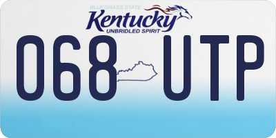 KY license plate 068UTP