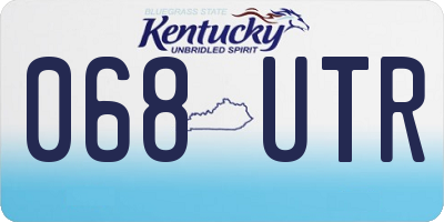 KY license plate 068UTR