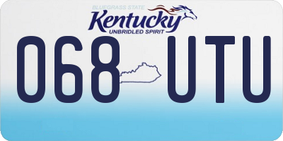 KY license plate 068UTU